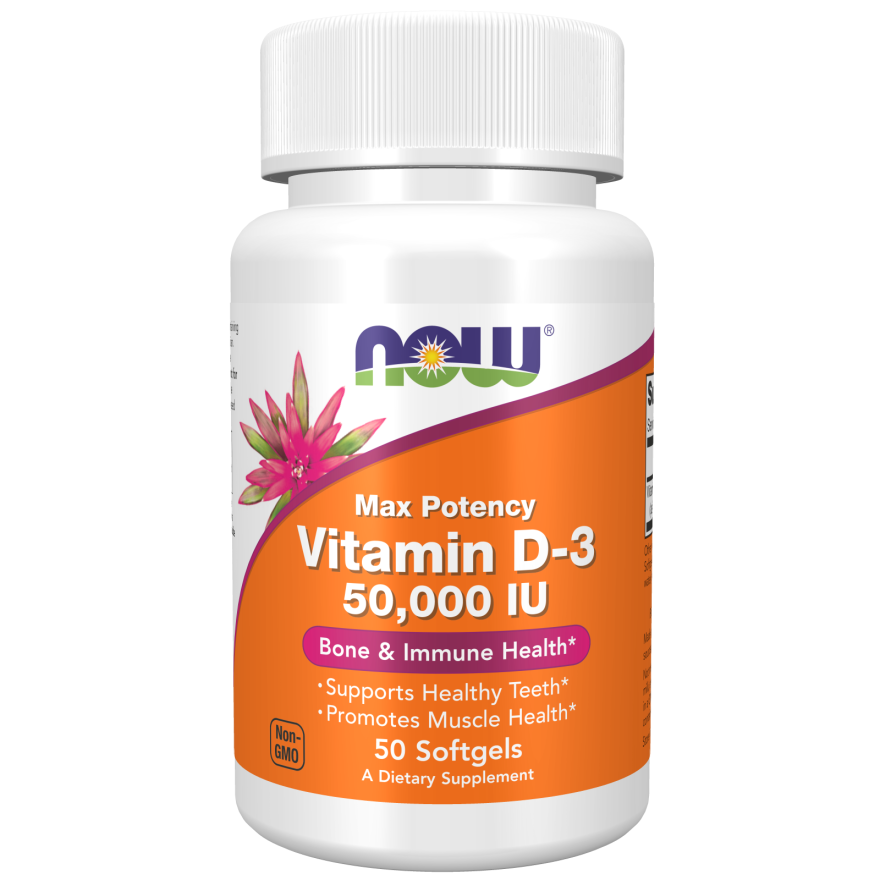 Vitamin D-3 50000 IU Softgels - Nowfoods