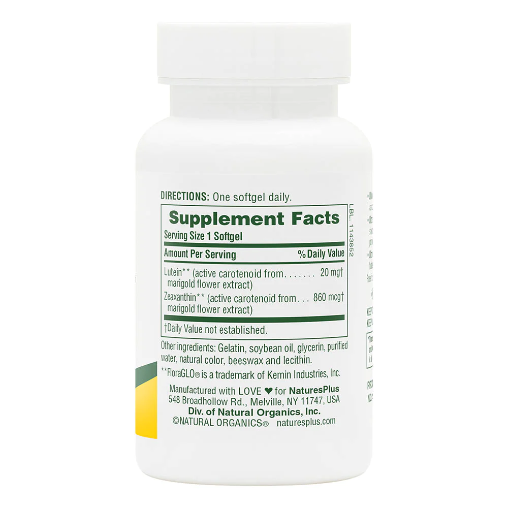 Ultra Lutein Softgels 20mg - Natures Plus