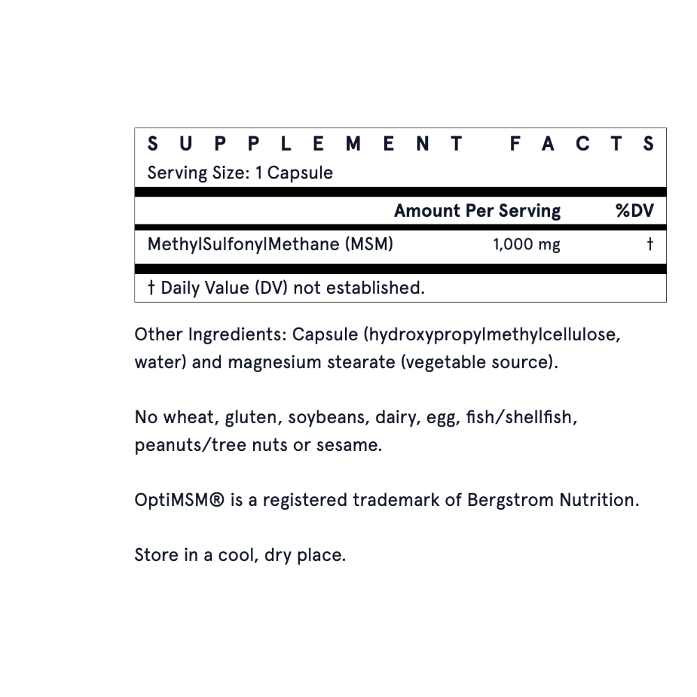 MSM - 1000mg Veggie Capsules