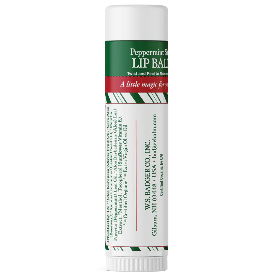 Peppermint Stick Jumbo Lip Balm - Badger