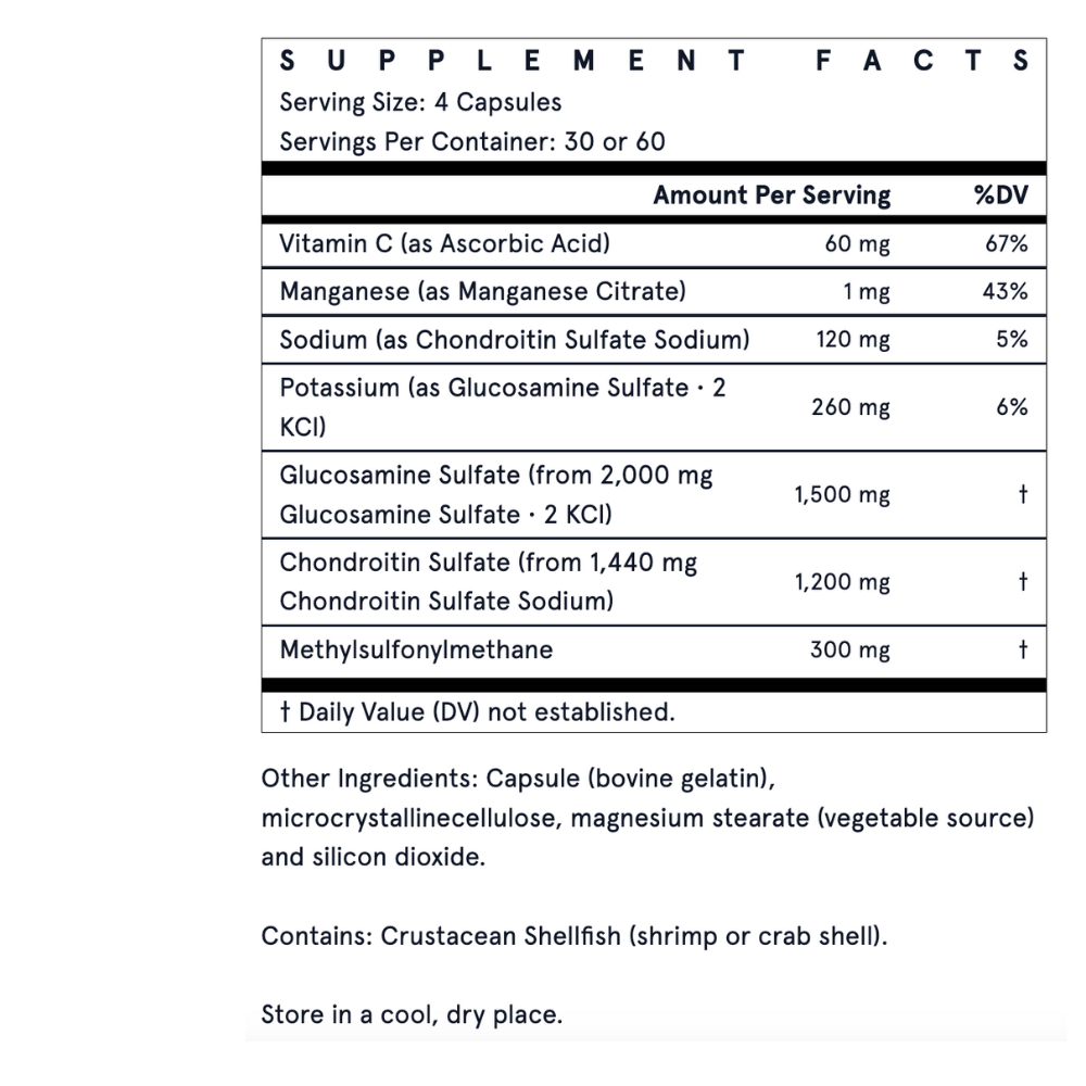 Glucosamine + Chondroitin + MSM