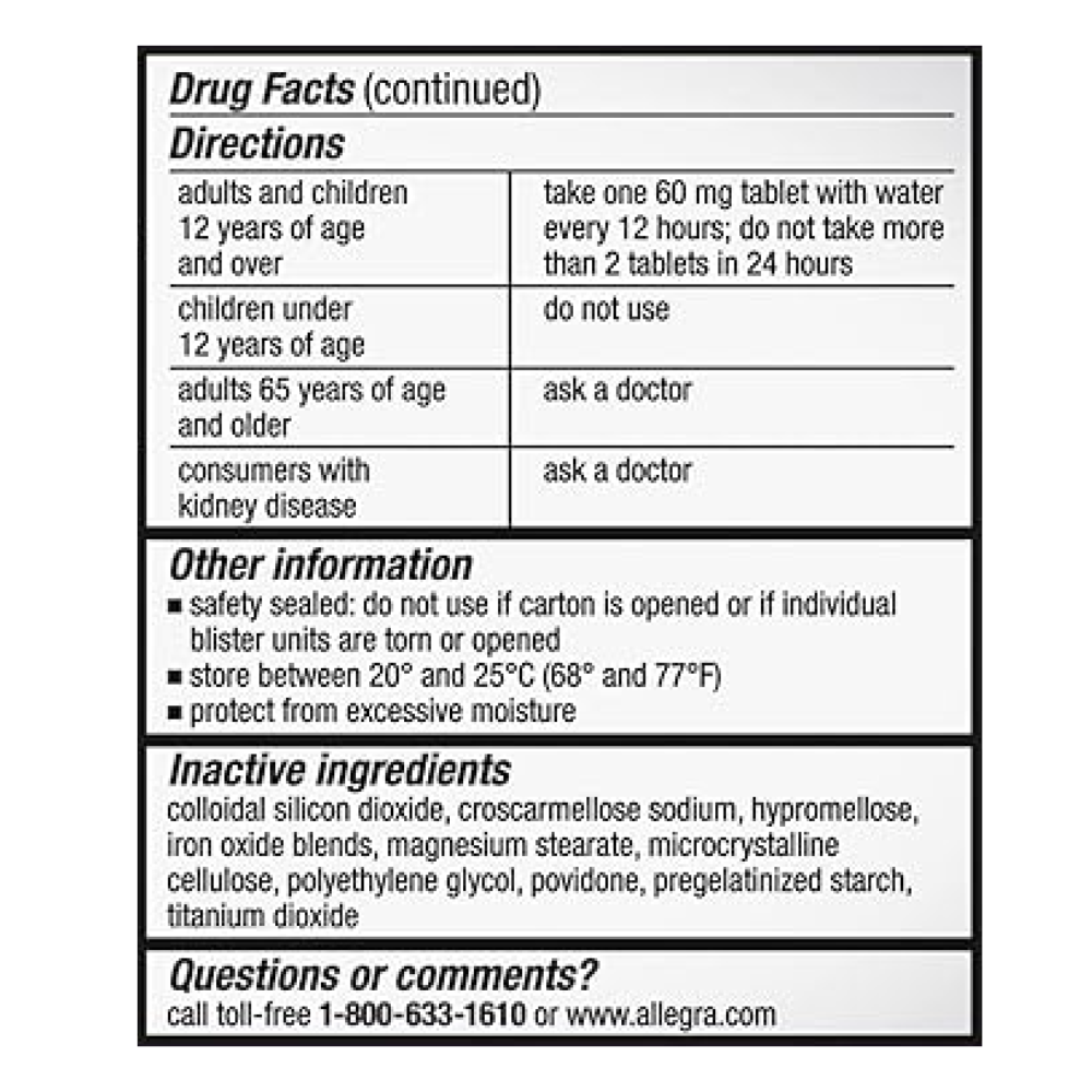 Allegra-D Allergy & Congestion 12 Hour Tablets