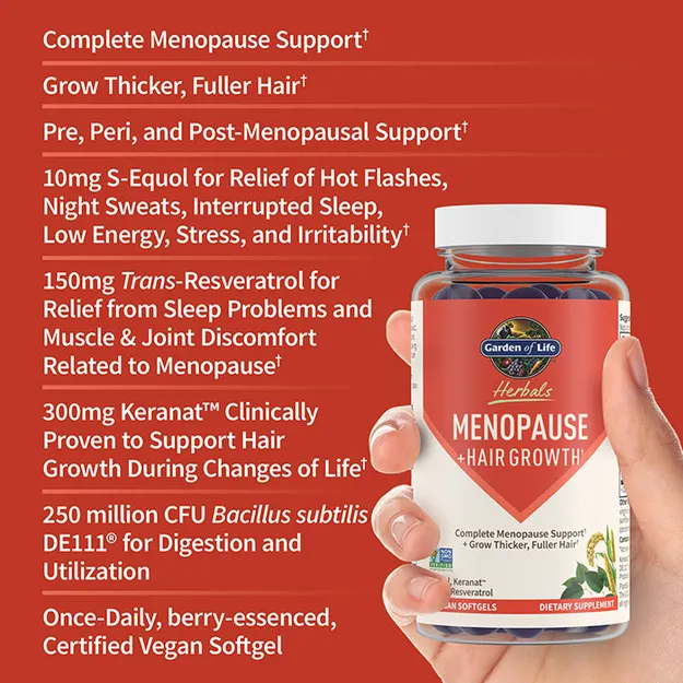 Herbals Menopause + Hair Growth Softgels - Garden of Life