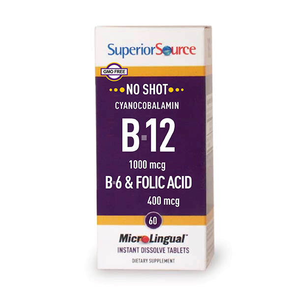 NO SHOT B-12 1,000 mcg (as Cyanocobalamin) / B-6 / Folic Acid 400 mcg - My Village Green
