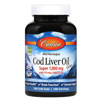 Thumbnail for Cod Liver Oil Gems, Super 1,000 mg - Carlson