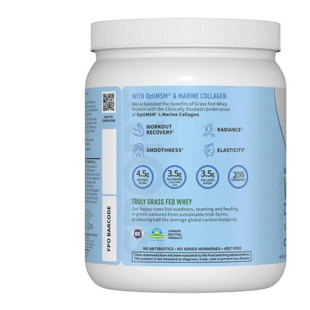 Sport Grass Fed Whey+ Skin Protein Powder - Vanilla