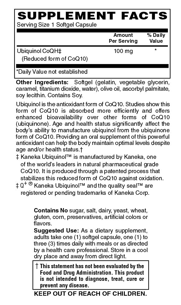 Ubiquinol CoQH 100Mg - My Village Green