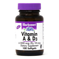 Thumbnail for Vitamin A & D3 10, 000 IU/400 IU Softgels - Bluebonnet