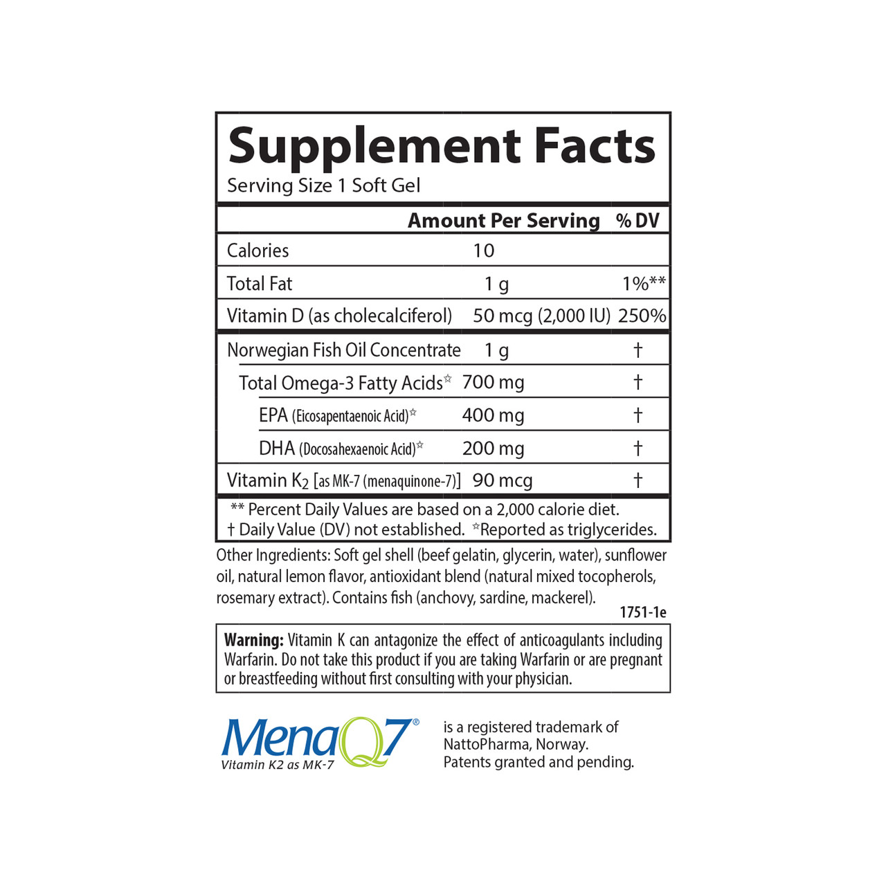 Elite Omega-3 + D3 & K2 60 - Carlson