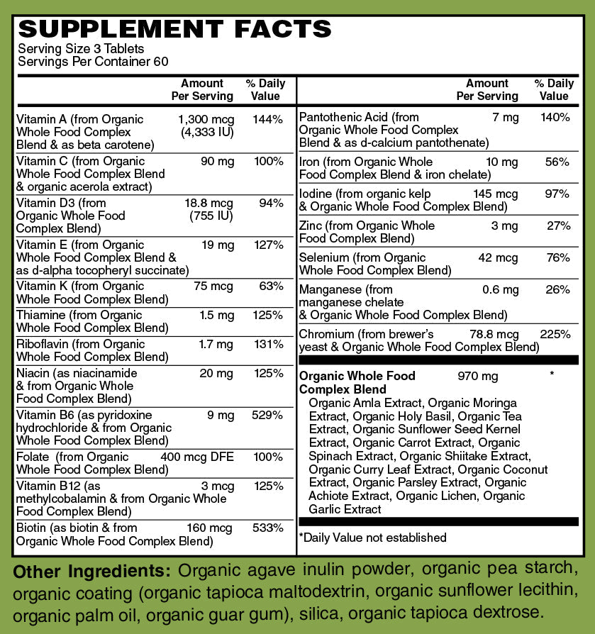 Certified Organic Whole Food Prenatal Multivitamin