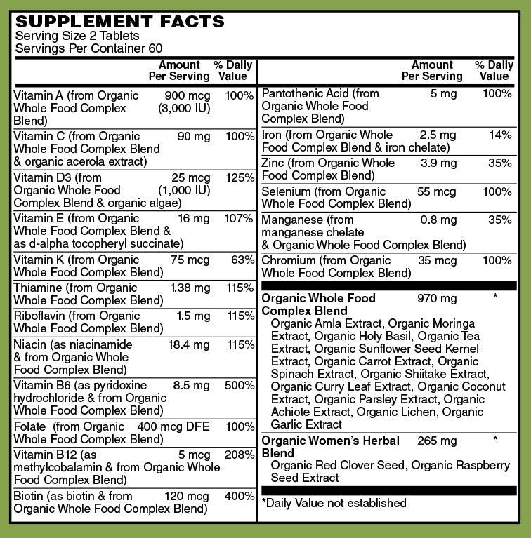 Certified Organic Whole Food Women’s Multi